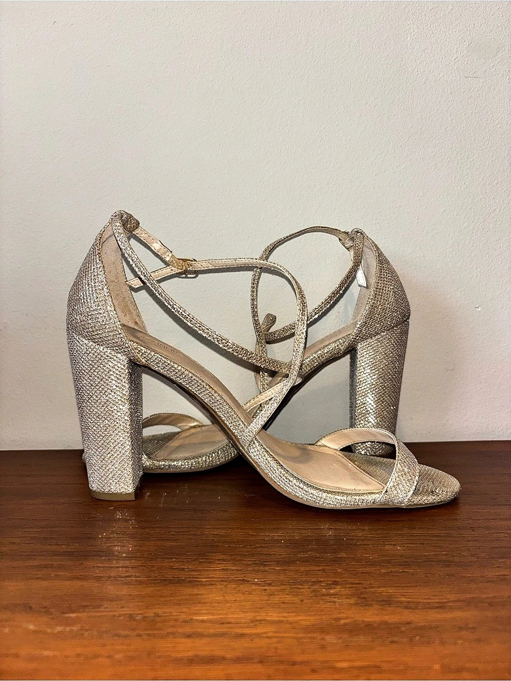 Glitter Strappy Heels